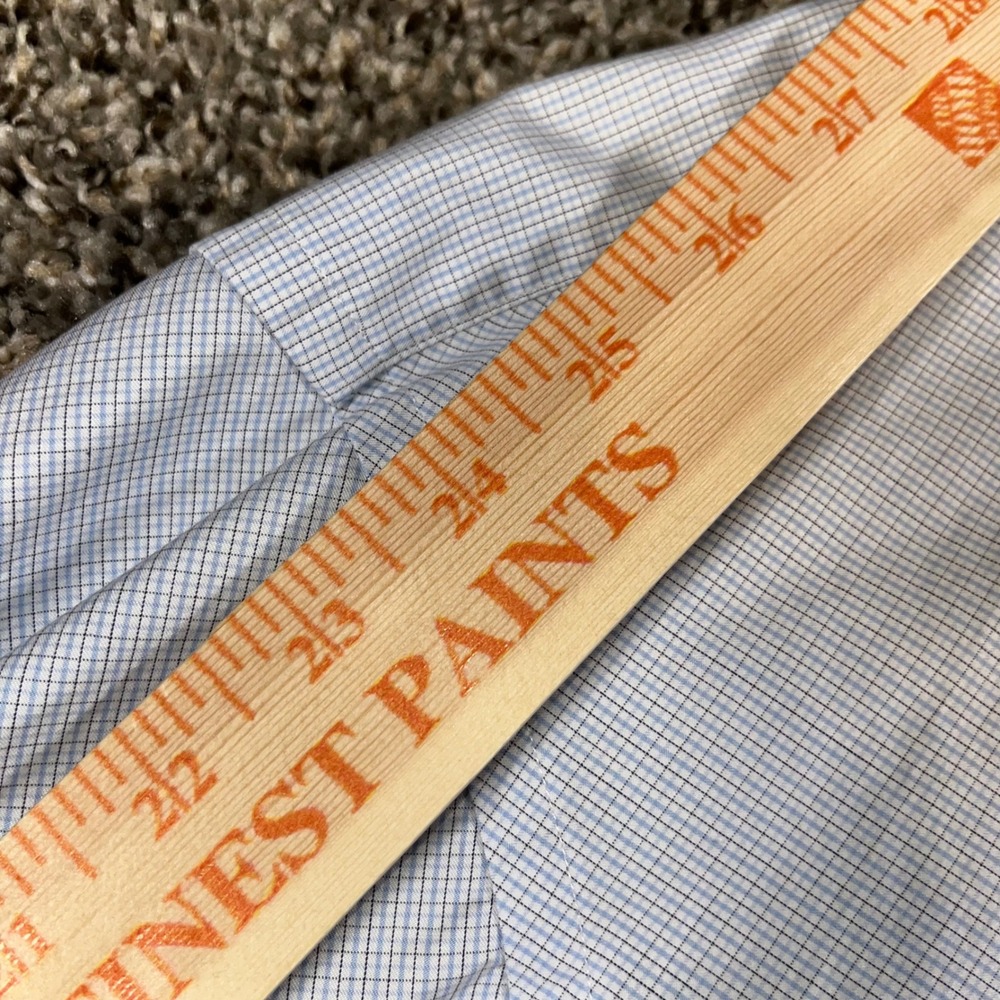 Robert Talbott Mens 16-33 Dress Shirt Blue White Micro Check Cotton Poland - Picture 5 of 8